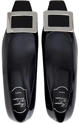 (W) Roger Vivier Belle Vivier 'Cuero Negro Charol con Detalle Metálico' RVW00700920D1PB999 Shop (W) Roger Vivier Belle Vivier 'Cuero Negro Charol con Detalle Metálico' RVW00700920D1PB999