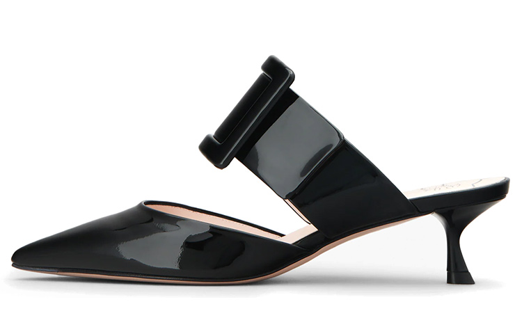 (Women) Roger Vivier Belle Vivier 'Black Patent Mule' RVW54330640D1PB999
