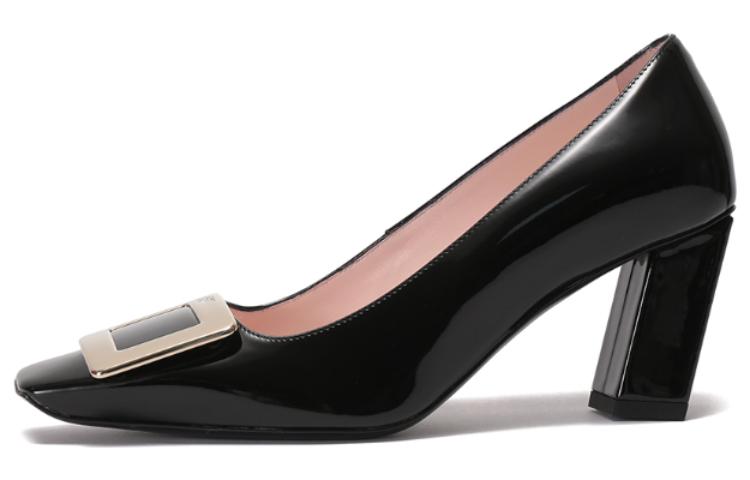 (Women) Roger Vivier Belle Vivier 'Black Patent with Metal Buckle' RVW71300920D1PB999