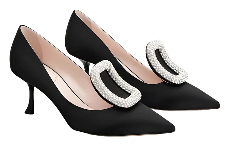 (W) Roger Vivier Belle Vivier 'Black Satin Crystal Buckle' 圖 2