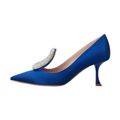 (W) Roger Vivier Belle Vivier 'Blue Satin'
