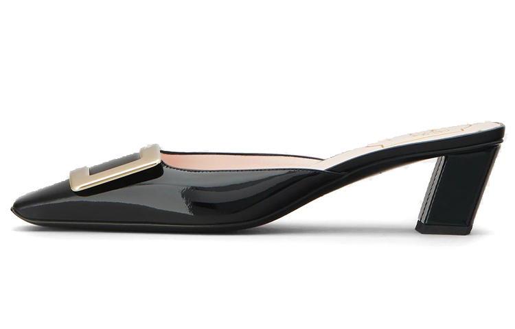 (W) Roger Vivier Belle Vivier 'Breathable Versatile Fashion Nude Heel Sandal Black'