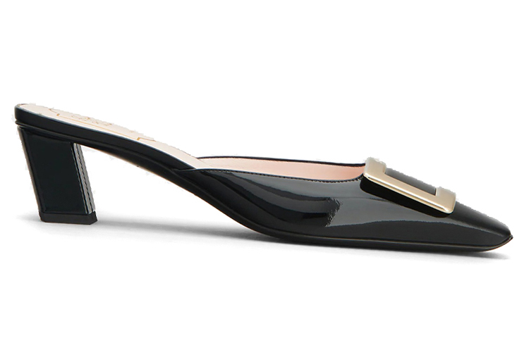 (W) Roger Vivier Belle Vivier 'Breathable Versatile Fashion Nude Heel Sandal Black' 圖 2