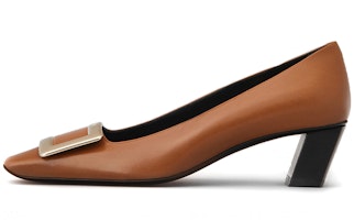 (Women) Roger Vivier Belle Vivier 'Brown Casual Leather High Heel' RVW00600920BSSS018 (Women) Roger Vivier Belle Vivier 'Brown Casual Leather High Heel' RVW00600920BSSS018