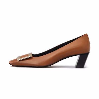 (W) Roger Vivier Belle Vivier 'Brown Casual Leather High Heel'