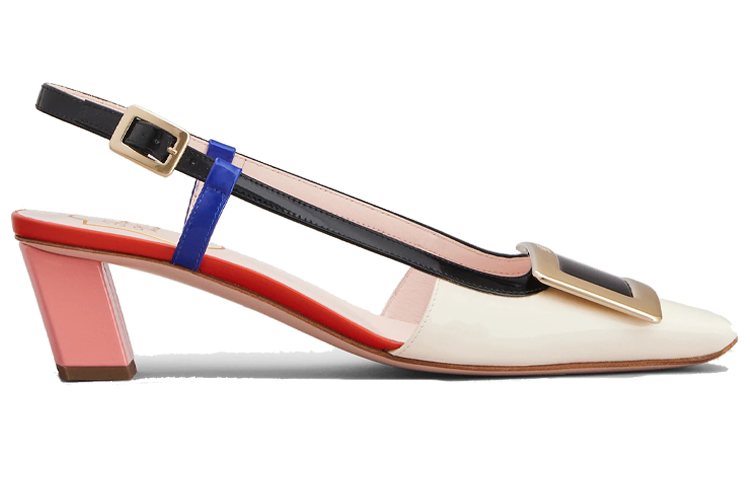 Order (Women) Roger Vivier Belle Vivier 'Cream Patent Leather Slingback' RVW00625600D1P1T57