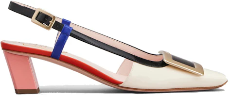 Order Roger Vivier Belle Vivier 後袢帶 漆皮 時尚休閒高跟鞋 女款 奶油色