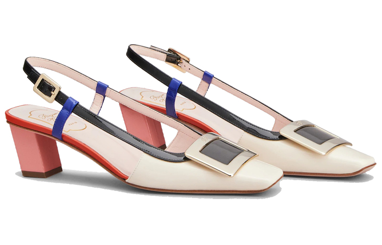 Lookbook (Women) Roger Vivier Belle Vivier 'Cream Patent Leather Slingback' RVW00625600D1P1T57