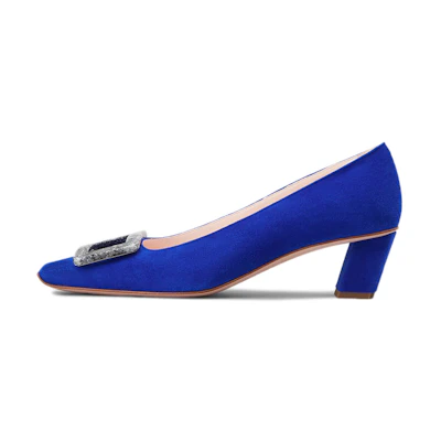 (W) Roger Vivier Belle Vivier 'Granite Buckle Blue'
