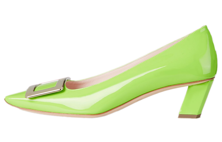(W) Roger Vivier Belle Vivier 'Green Metal Buckle'