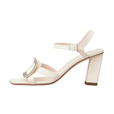 (W) Roger Vivier Belle Vivier 'Ivory Buckle Mule'