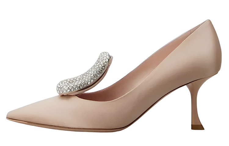 (W) Roger Vivier Belle Vivier 'Light Pink Silk Satin'