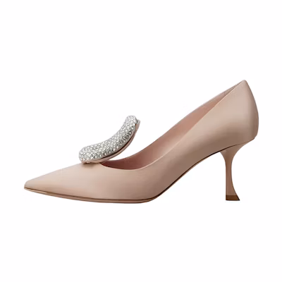 (W) Roger Vivier Belle Vivier 'Light Pink Silk Satin'
