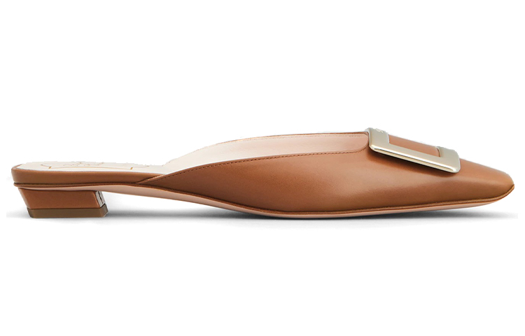 (W) Roger Vivier Belle Vivier 'Metal Buckle Brown Leather Flats' 圖 2