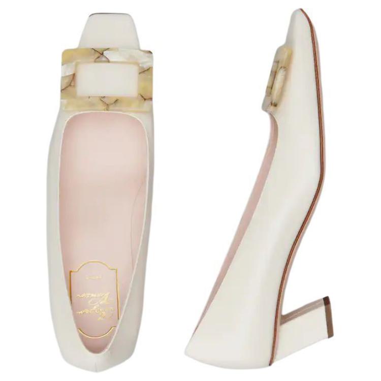 Shop (Women) Roger Vivier Belle Vivier 'Motherpearl Buckle Cream' RVW00627760BSSC019