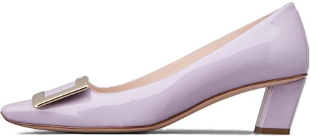 (Women) Roger Vivier Belle Vivier 'Purple Patent Leather Block Heel' RVW00600920D1PL028 (Women) Roger Vivier Belle Vivier 'Purple Patent Leather Block Heel' RVW00600920D1PL028