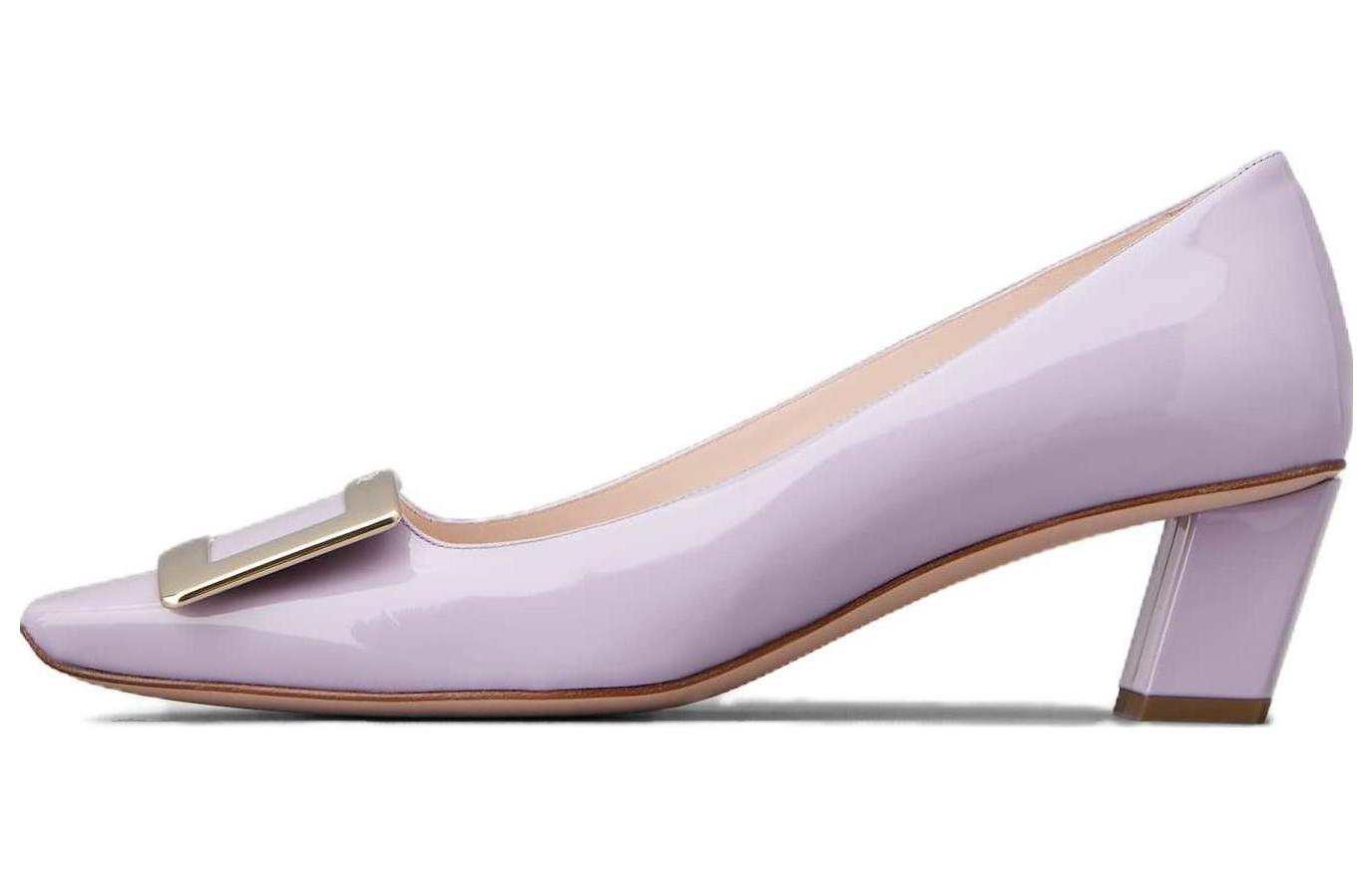 (Women) Roger Vivier Belle Vivier 'Purple Patent Leather Block Heel' RVW00600920D1PL028