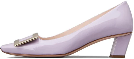 (Women) Roger Vivier Belle Vivier 'Purple Patent Leather Block Heel' RVW00600920D1PL028 (Women) Roger Vivier Belle Vivier 'Purple Patent Leather Block Heel' RVW00600920D1PL028