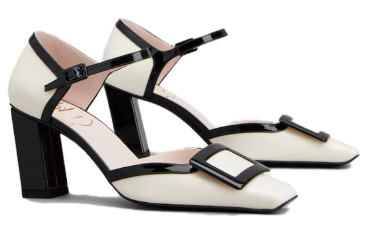 Order (W) 罗杰·维维亚 Belle Vivier 白色亮皮方扣鞋 RVW71335990D1P0H62