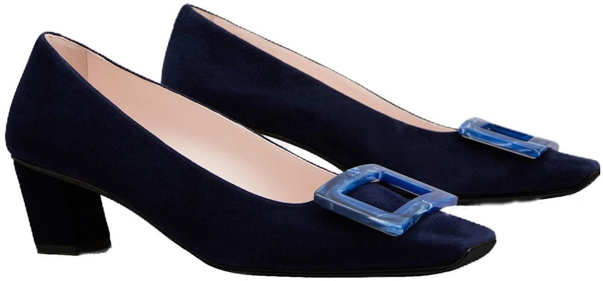 (W) Roger Vivier Belle Vivier Hak Blok 'Blue Comfort' Sepatu Wanita RVW00631480HR0U824 Lookbook (W) Roger Vivier Belle Vivier Hak Blok 'Blue Comfort' Sepatu Wanita RVW00631480HR0U824