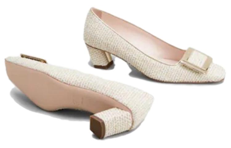(W) Roger Vivier Belle Vivier High Heels 'Beige Fabric with Metal Buckle' 圖 5
