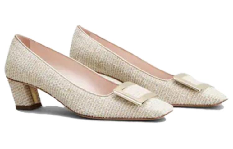 (W) Roger Vivier Belle Vivier High Heels 'Beige Fabric with Metal Buckle' 圖 6