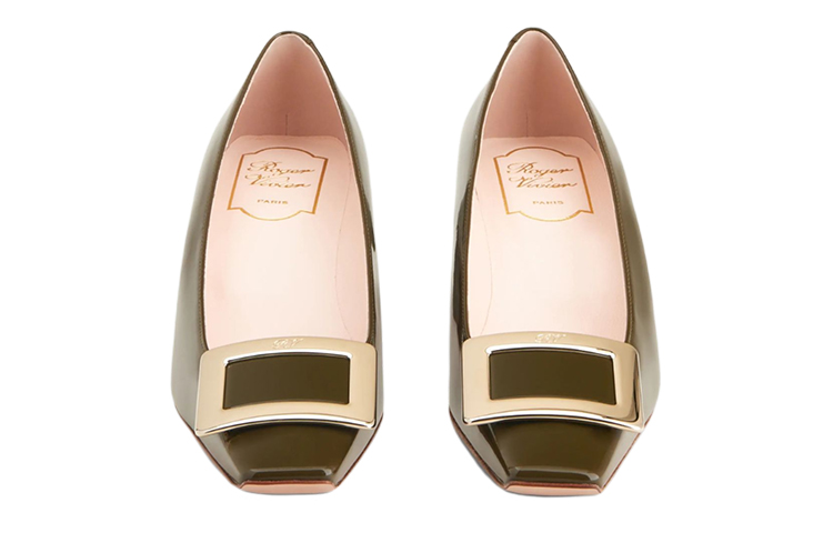 (W) Roger Vivier Belle Vivier High Heels 'Metallic Buckle Green Patent' 圖 2