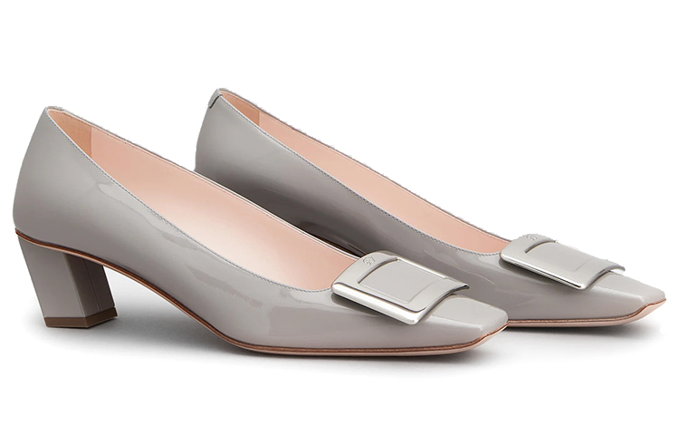 Lookbook (W) Roger Vivier Belle Vivier Tumit Tinggi 'Metal Buckle Kelabu' RVW00600920D1PB206