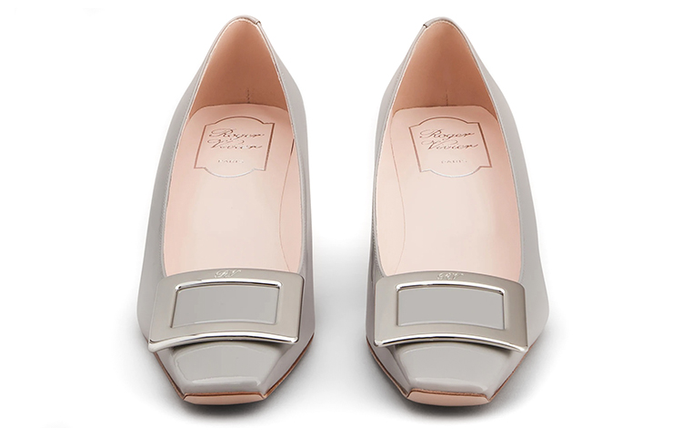 Shop (W) Roger Vivier Belle Vivier Tumit Tinggi 'Metal Buckle Kelabu' RVW00600920D1PB206