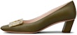 (W) Roger Vivier Belle Vivier Tumit Tinggi 'Ibu Mutiara Gesper Hijau' RVW00627760NK0V609
