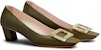 (W) Roger Vivier Belle Vivier Tumit Tinggi 'Ibu Mutiara Gesper Hijau' RVW00627760NK0V609
