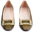 Lookbook (W) Roger Vivier Belle Vivier Tumit Tinggi 'Ibu Mutiara Gesper Hijau' RVW00627760NK0V609