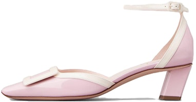 (Women) Roger Vivier Belle Vivier High Heels 'Pink and White Patent Leather Buckle' RVW00633310D1P1K51 (Women) Roger Vivier Belle Vivier High Heels 'Pink and White Patent Leather Buckle' RVW00633310D1P1K51