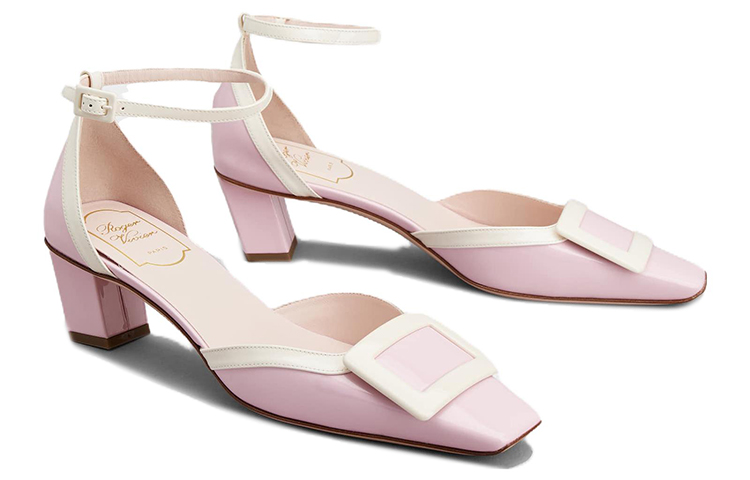 Order (W) Roger Vivier Belle Vivier Tacones Altos 'Rosa y Blanco Cuero Charol Hebilla' RVW00633310D1P1K51
