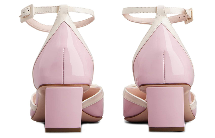 Purchase (W) Roger Vivier Belle Vivier Tacones Altos 'Rosa y Blanco Cuero Charol Hebilla' RVW00633310D1P1K51