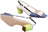 Details for (W) Roger Vivier Belle Vivier Kulit Gesper Hujung Petak Tumit Blok 'Biru' RVW00625600D1P4O85