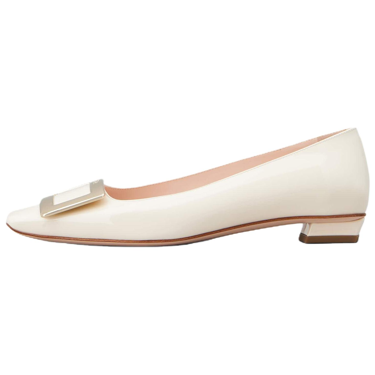 (Women) Roger Vivier Belle Vivier Leather Casual Shoes 2.5cm White RVW00700920D1P9997