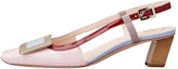 Buy (W) Roger Vivier Belle Vivier Kulit Hujung Empat Tumit Blok 'Pink' RVW00625600D1P5T99