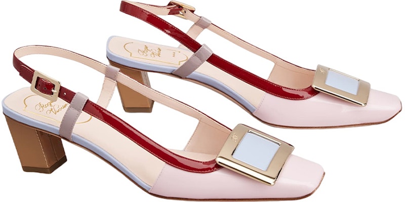 (Women) Roger Vivier Belle Vivier Leather Square-Toe Block Heel 'Pink' RVW00625600D1P5T99 Order (Women) Roger Vivier Belle Vivier Leather Square-Toe Block Heel 'Pink' RVW00625600D1P5T99