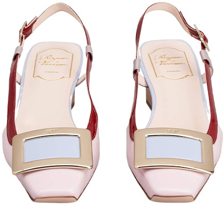 (Women) Roger Vivier Belle Vivier Leather Square-Toe Block Heel 'Pink' RVW00625600D1P5T99 Lookbook (Women) Roger Vivier Belle Vivier Leather Square-Toe Block Heel 'Pink' RVW00625600D1P5T99
