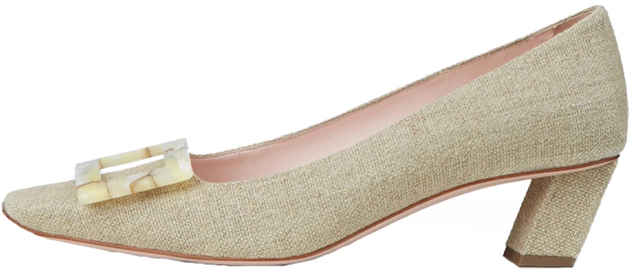 (Women) Roger Vivier Belle Vivier Low Heel Pump 'Motherpearl Buckle Beige' RVW00627760FOJC803 Buy (Women) Roger Vivier Belle Vivier Low Heel Pump 'Motherpearl Buckle Beige' RVW00627760FOJC803
