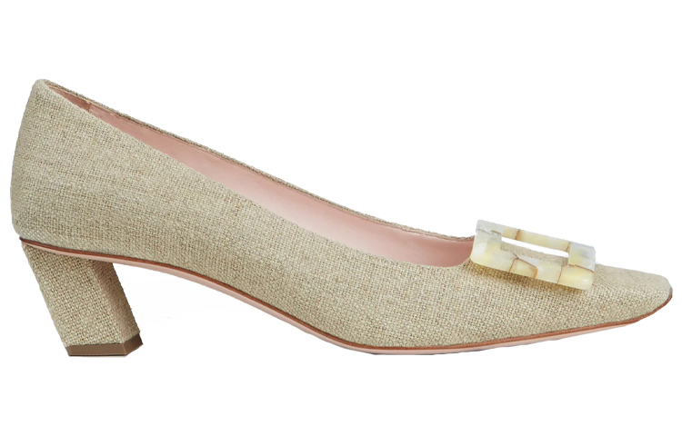 Order (W) Roger Vivier Belle Vivier Low Heel Pump 'Ibu Mutiara Gesper Beige' RVW00627760FOJC803