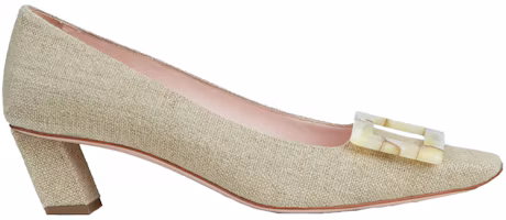 Order (W) Roger Vivier Belle Vivier Low Heel Pump 'Motherpearl Buckle Beige' Wanita RVW00627760FOJC803