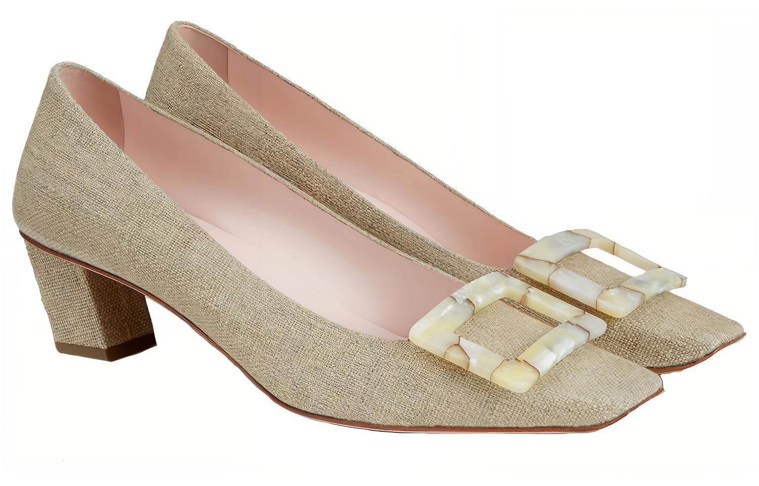 Lookbook (W) Roger Vivier Belle Vivier Low Heel Pump 'Ibu Mutiara Gesper Beige' RVW00627760FOJC803