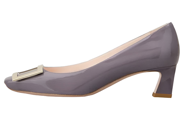 (Women) Roger Vivier Belle Vivier Mid-Heel Pumps 'Purple Patent' RVW44815280D1PL607