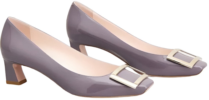 (Women) Roger Vivier Belle Vivier Mid-Heel Pumps 'Purple Patent' RVW44815280D1PL607 Order (Women) Roger Vivier Belle Vivier Mid-Heel Pumps 'Purple Patent' RVW44815280D1PL607