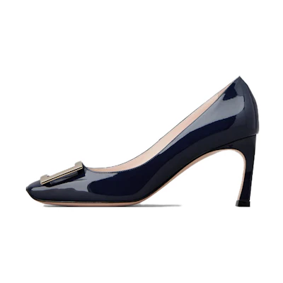 (W) Roger Vivier Belle Vivier Trompette 'Dark Blue Patent'