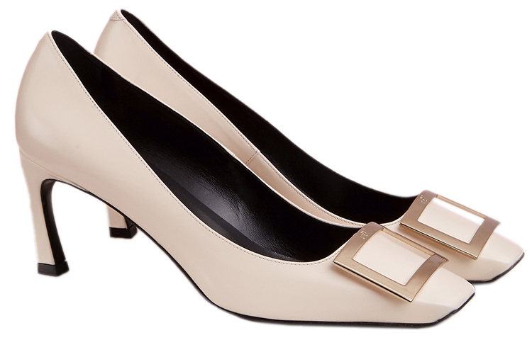 (W) Roger Vivier Belle Vivier Trompette 'Elegant Cream Patent Leather Pumps' 圖 3