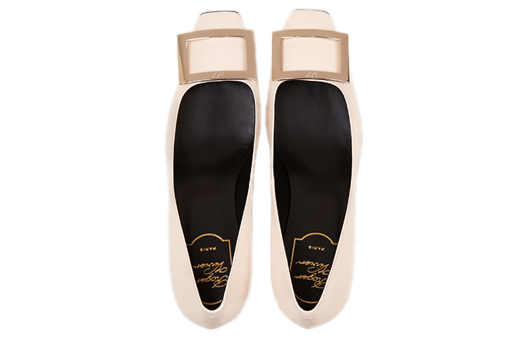 (W) Roger Vivier Belle Vivier Trompette 'Elegant Cream Patent Leather Pumps' 圖 4