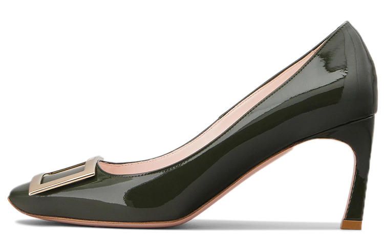 (W) Roger Vivier Belle Vivier Trompette 'Green Patent Elegant High-Heel'